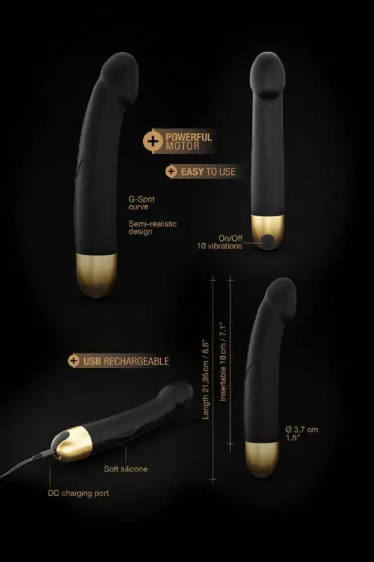 Vibromasseur point G rechargeable avec moteur puissant et design élégant, 10 vibrations, charge USB, silicone doux.