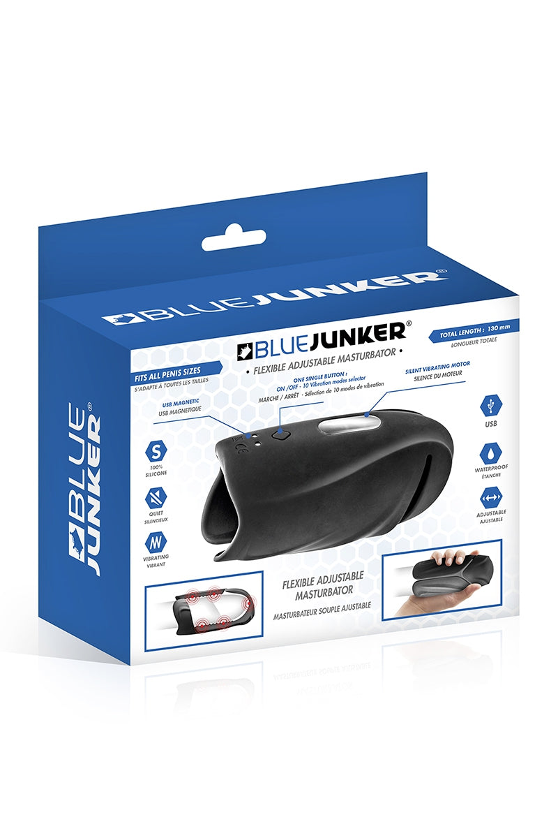 Masturbateur vibrant rechargeable ouvert 10 modes Blue Junker