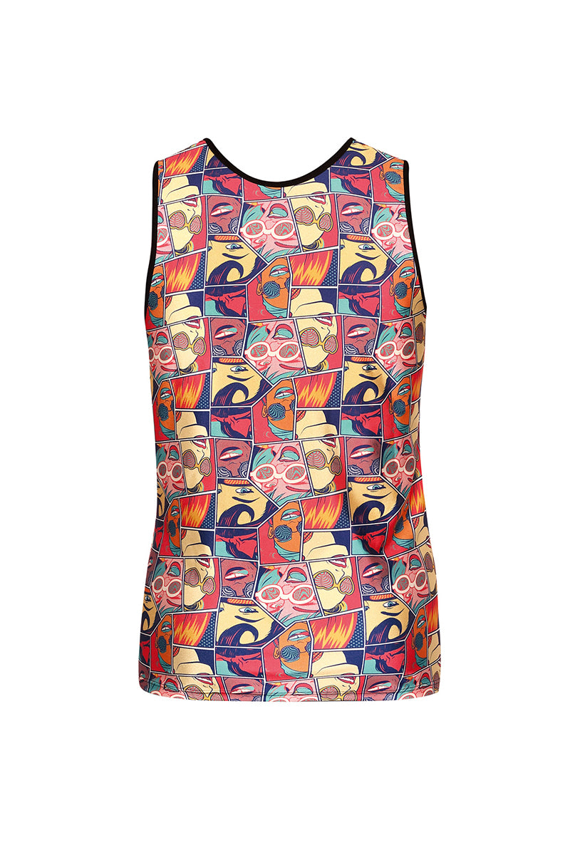 Débardeur homme imprimé pop art Comics multicolore Anaïs for Men