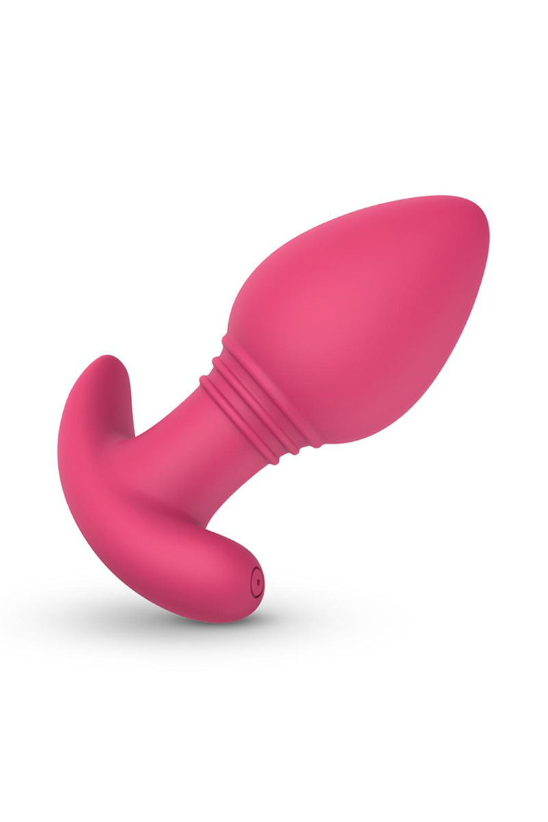 Plug anal vibrant connecté en silicone Axel rose EasyConnect