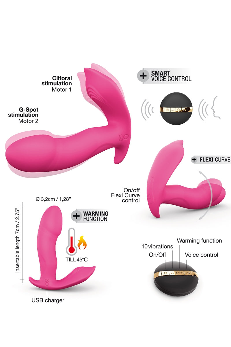 Vibromasseur portable chauffant télécommandé Secret Clit Dorcel