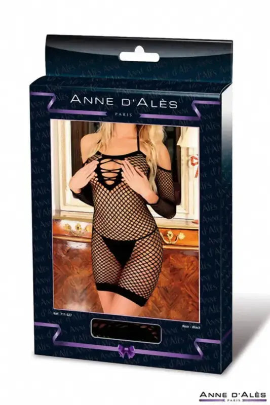 Robe résille Diable Innocent - Noir en pack, modèle audacieux à mailles larges pour sublimer la silhouette féminine.