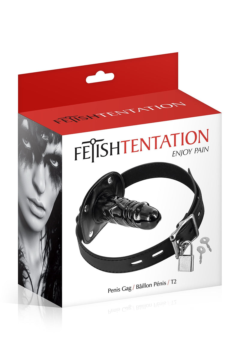 Bâillon avec gode interne et cadenas Fetish Tentation