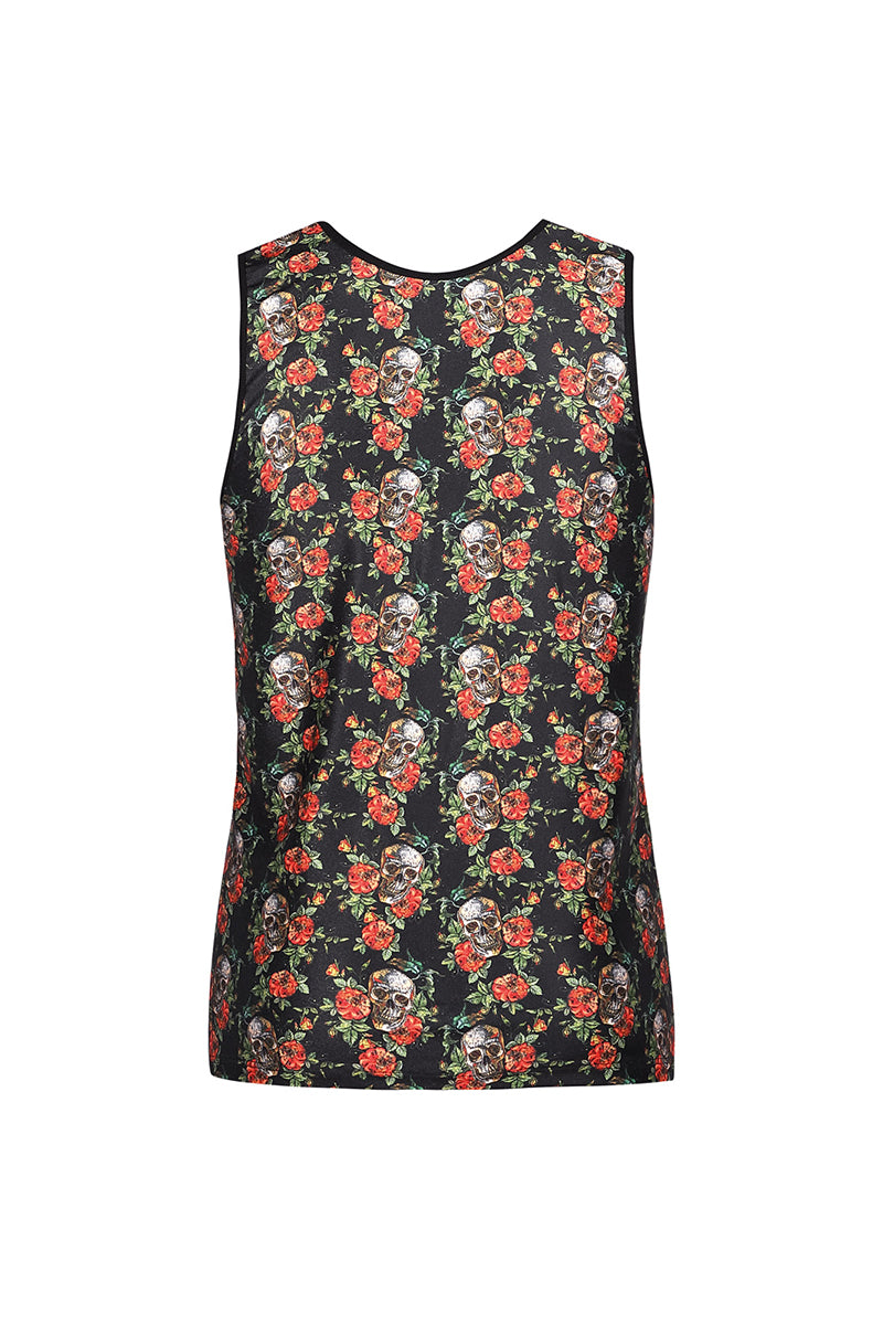 Débardeur homme imprimé crânes et roses Power Anaïs for Men