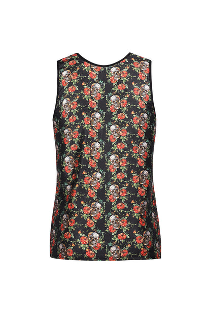 Débardeur homme imprimé crânes et roses Power Anaïs for Men