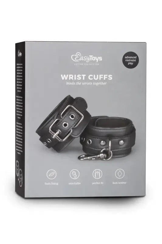 Menottes de bondage Easytoys Fetish pour poignets avec design élégant et fermeture sécurisée.