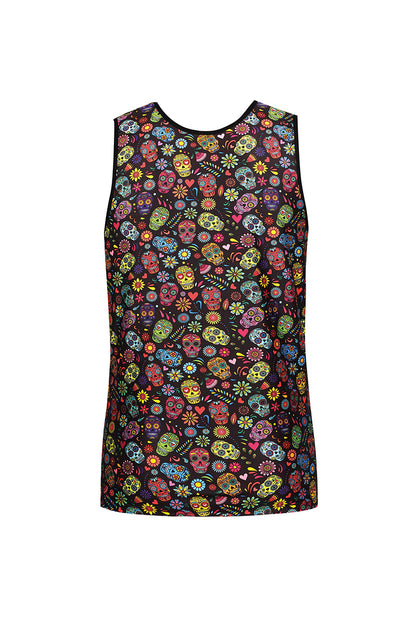 Débardeur galon noir imprimé calaveras Mexico Anaïs for Men
