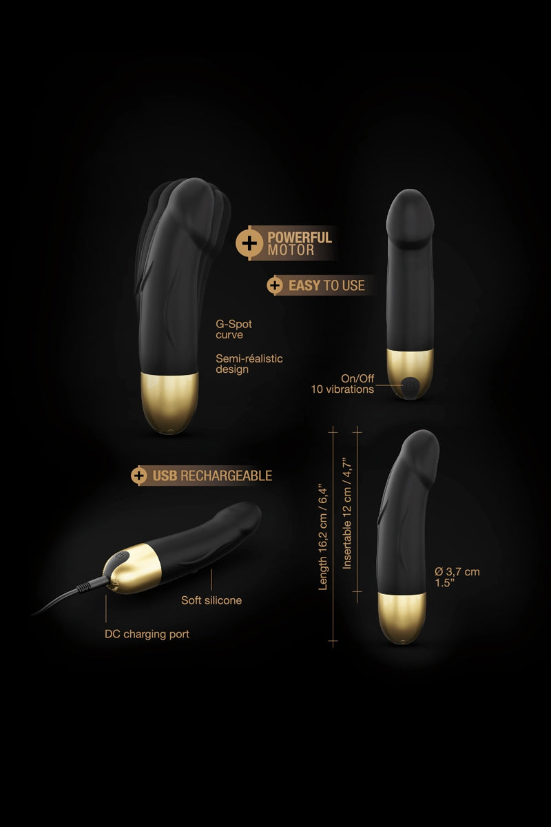 Vibromasseur point G Real Vibration S 2.0 noir et doré Dorcel