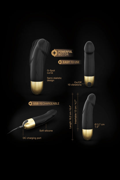 Vibromasseur point G Real Vibration S 2.0 noir et doré Dorcel