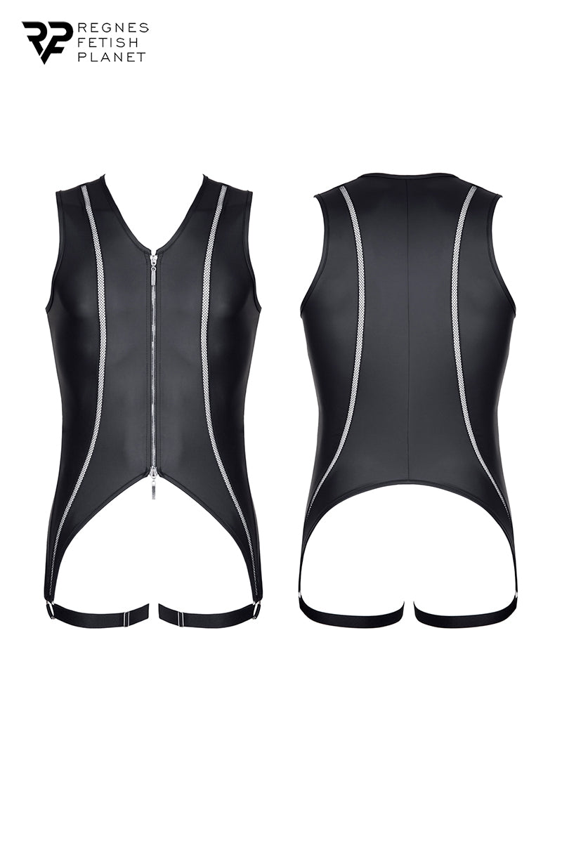 Body homme wetlook à zip ouvrant Cross Dresser Regnes