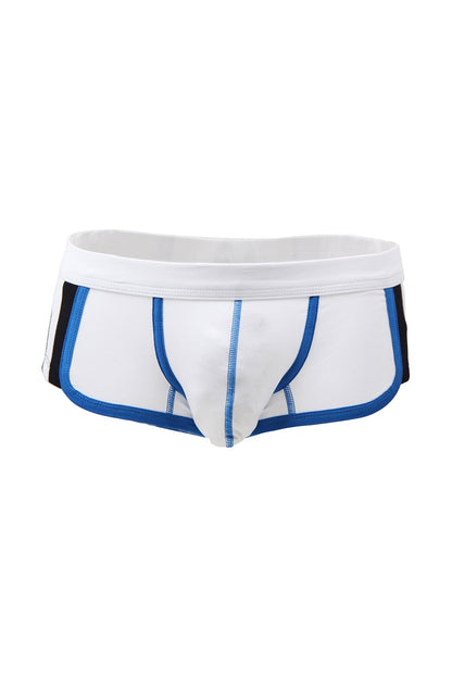 Mini boxer homme tissu épais blanc à liserés Paris Hollywood