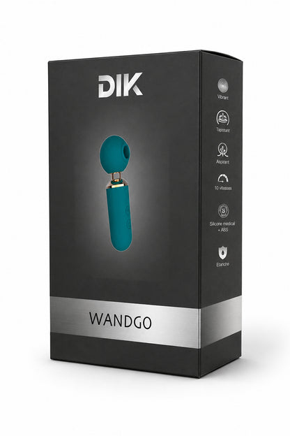Stimulateur clitoridien mini wand 3 en 1 Wandgo vert DIK