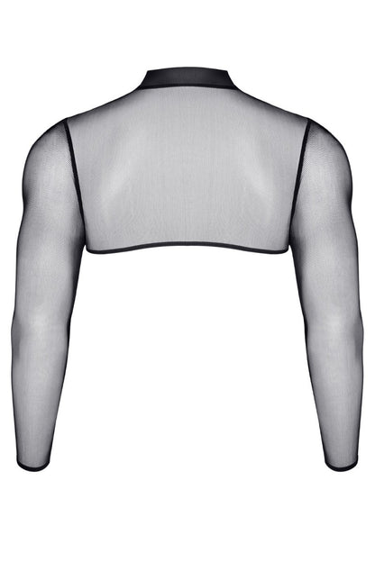 Crop top homme en tulle transparent noir Regnes