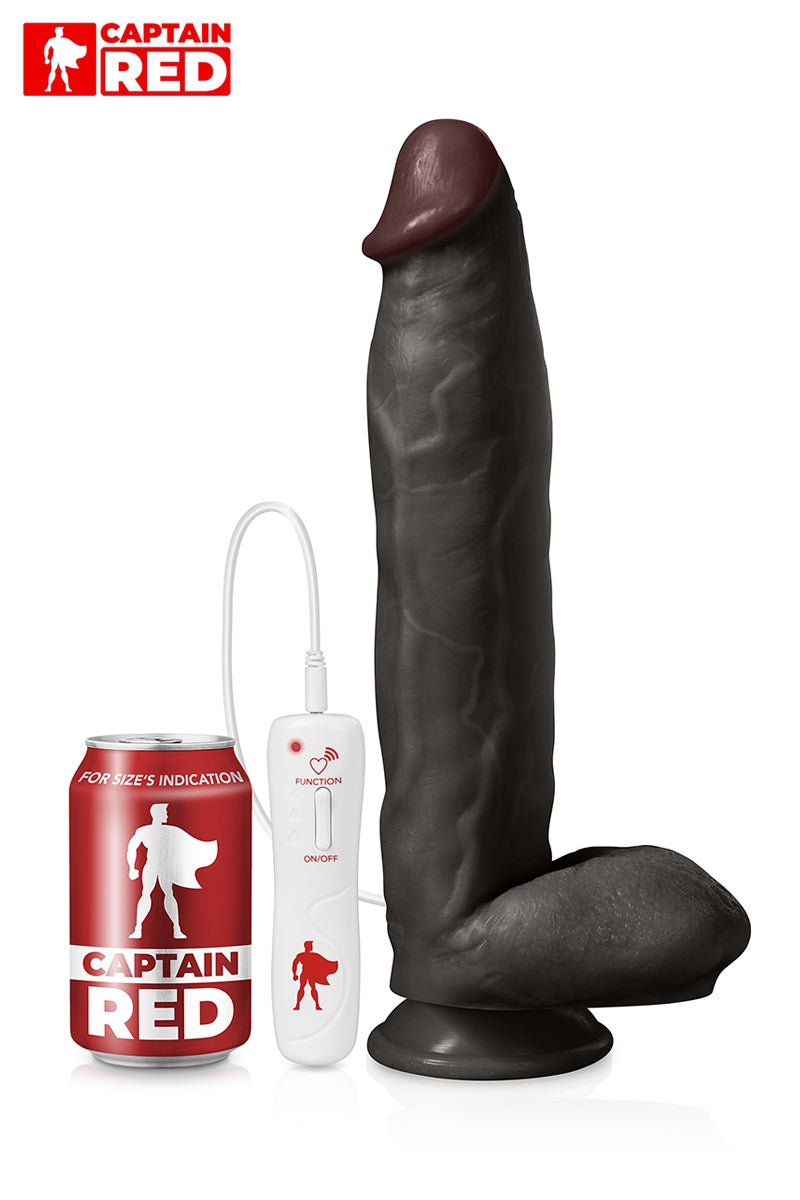 Vibromasseur réaliste XXL The Power Black Captain red