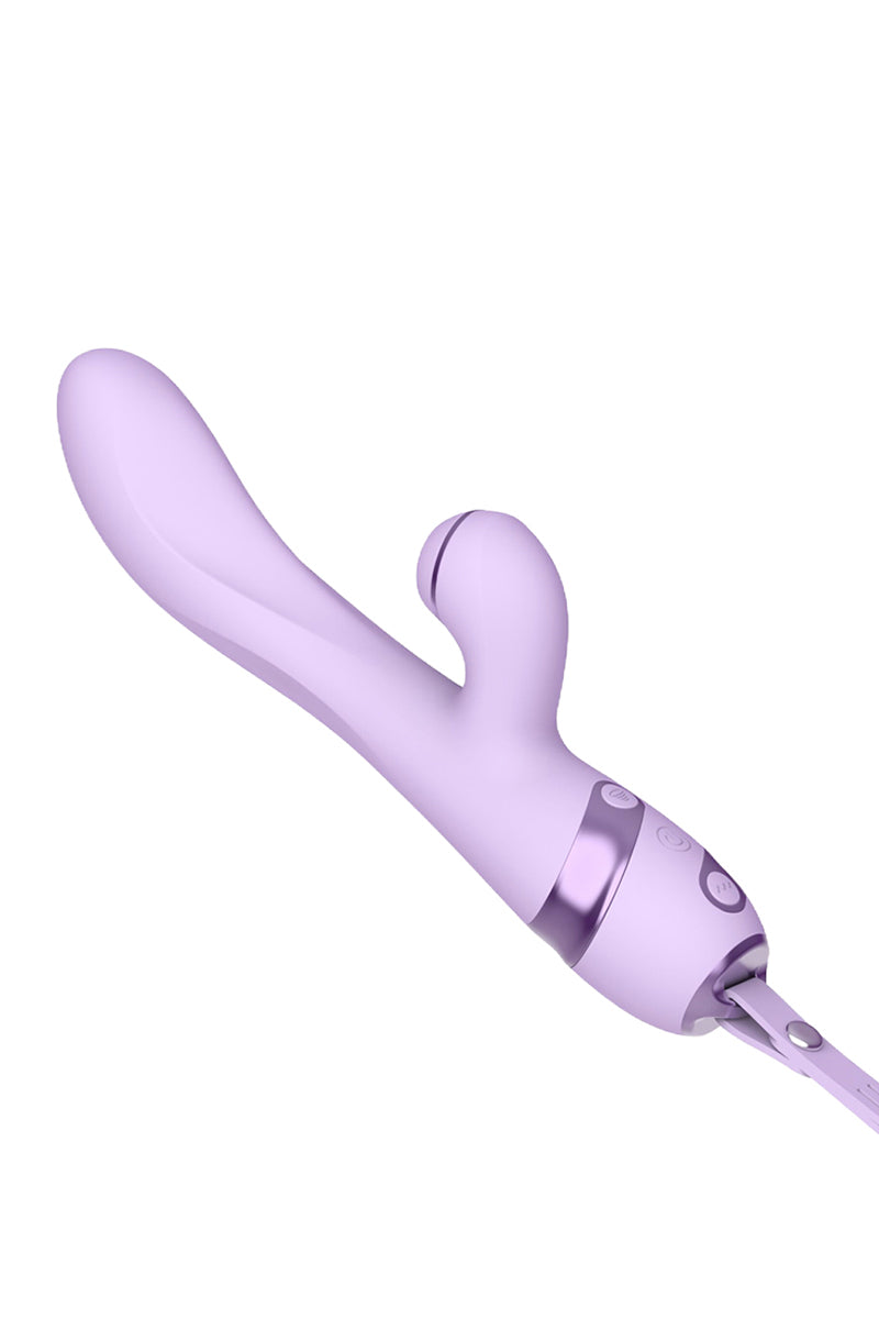 Vibromasseur rabbit 3 en 1 à aspiration Purple Sucker DIK