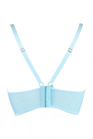 Soutien-gorge dentelle bleu · Axami · vue 3