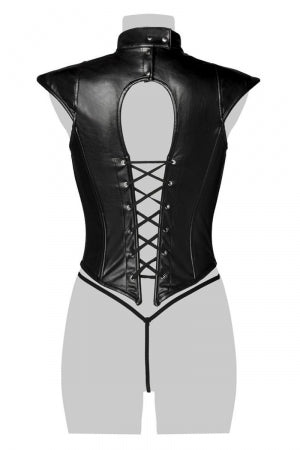 Corsage lacé sexy fetish · Grey Velvet · vue 3