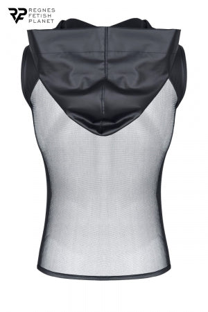 T-shirt à capuche wetlook et mesh · Regnes · vue 3
