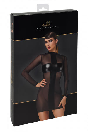 Mini robe tulle et wetlook Crossfire · Noir Handmade · vue 3