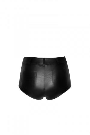 Short échancré wetlook effet croco · Noir Handmade · vue 3