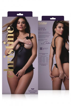 Body wetlook ouvert noir Mistique Christine · Christine · vue 3