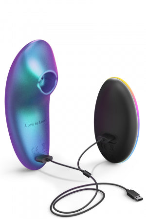 Masseur clitoridien télécommandé Dreamer Iridescent Turquoise · Love to Love · vue 3