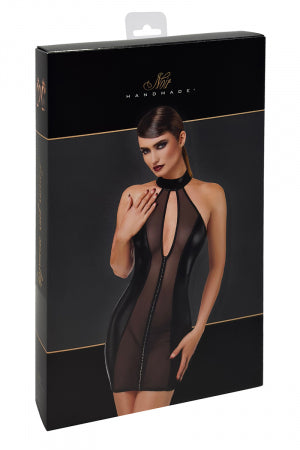 Mini robe tulle et wetlook Luxuria · Noir Handmade · vue 3