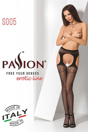 Collants ouverts Noir 10 · Passion bodystockings · vue 3