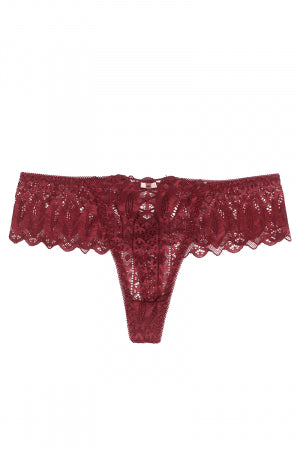 String dentelle dos lacé Bordeaux · Litolu Lingerie · vue 3