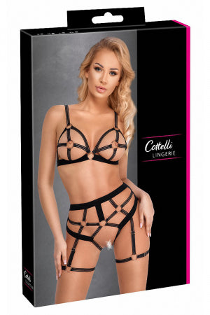 Set lingerie BDSM harnais noir · Cotelli Lingerie · vue 3