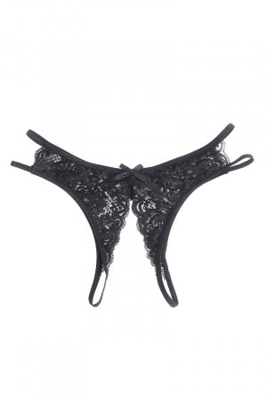 String ouvert dentelle Noir · Litolu Lingerie · vue 3