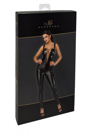 Combinaison lacée en wetlook Vixen · Noir Handmade · vue 3