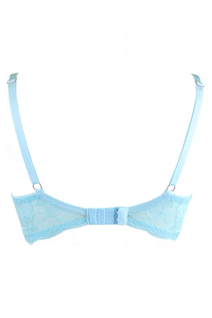 Soutien-gorge dentelle bleu · Axami · vue 3