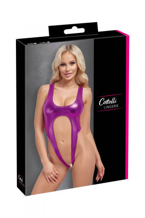 Body rose métallisé ouvert à l'entrejambe · Cotelli Lingerie · vue 3