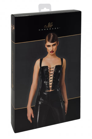 Corset en vinyle Dominae · Noir Handmade · vue 3