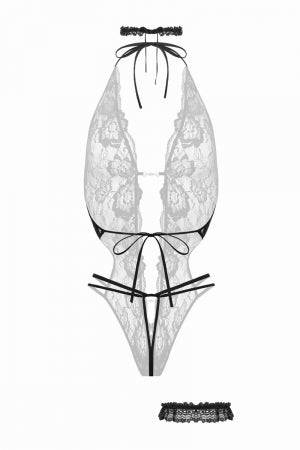 Ensemble body ouvert Renee noir Christine · Christine · vue 3