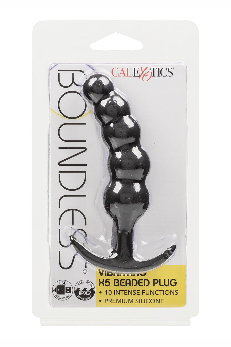 Plug anal vibrant courbé 5 perles Boundless X5 Calexotics