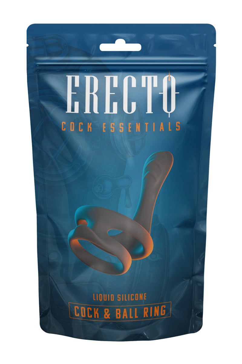 Cockring avec stimulateur de périnée silicone liquide noir Erecto