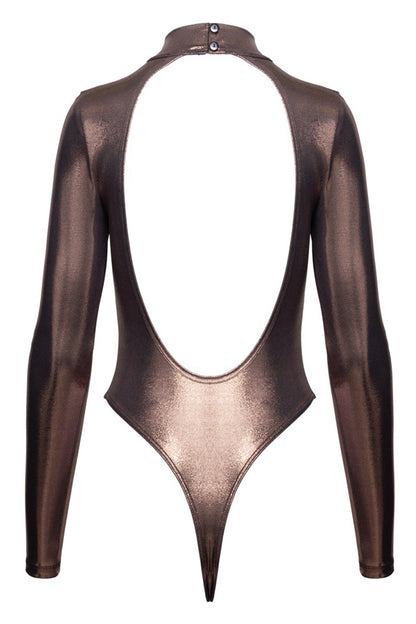 Body moulant à manches longues cuivre rose doré Cottelli