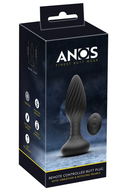 Plug anal vibrant à perles rotatives télécommandé Anos