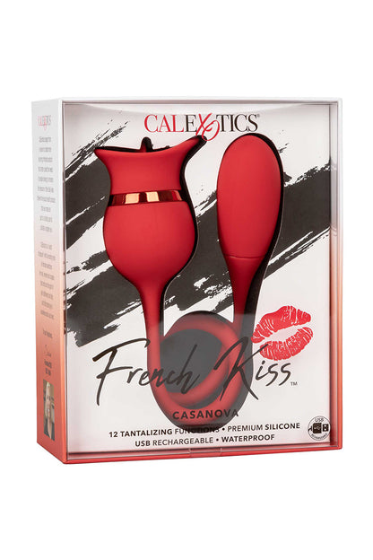 Double stimulateur French Kiss Casanova rechargeable USB – jouet intime étanche pour couple ou solo avec verrouillage voyage