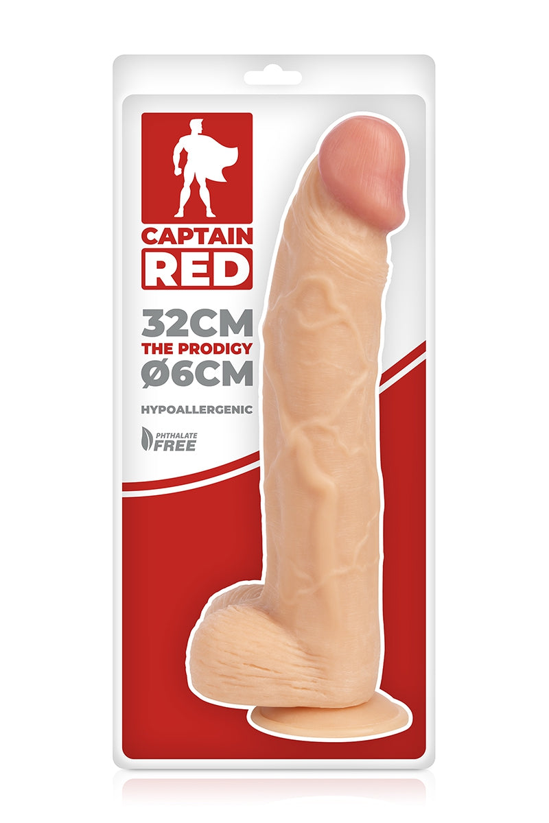 Gode XXL réaliste à ventouse The Prodigy Captain red