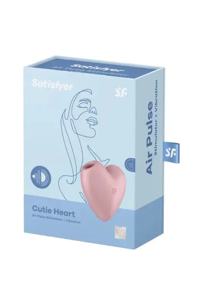 stimulateur clitoridien double technologie Cutie Heart rose dans son emballage  - Satisfyer LollyDoll