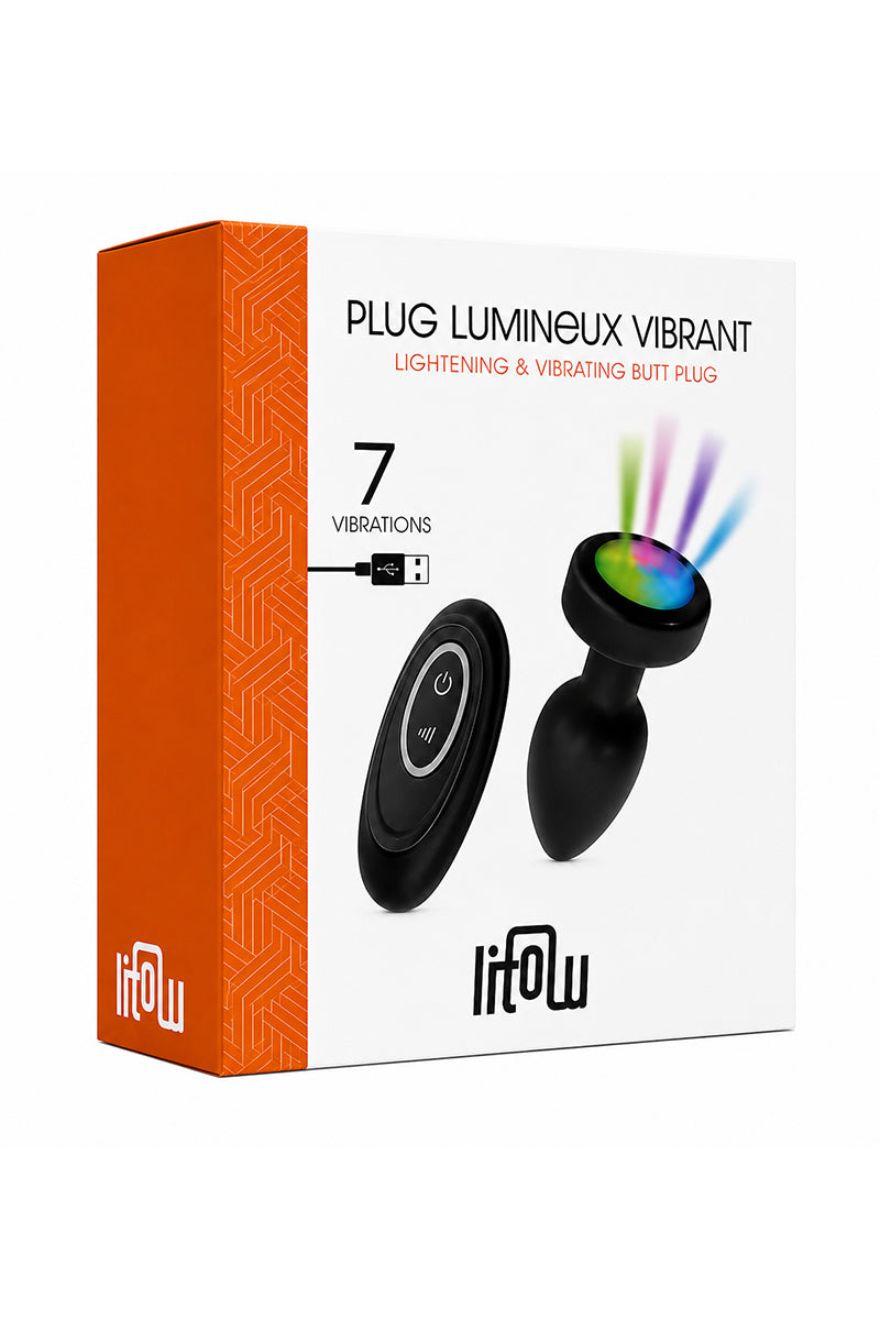 Plug anal vibrant lumineux télécommandé en silicone Litolu
