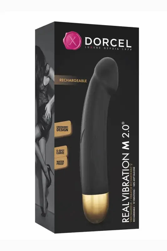 Vibromasseur point G rechargeable Real Vibration M 2.0 de Dorcel, élégant et haut de gamme pour le plaisir intime.