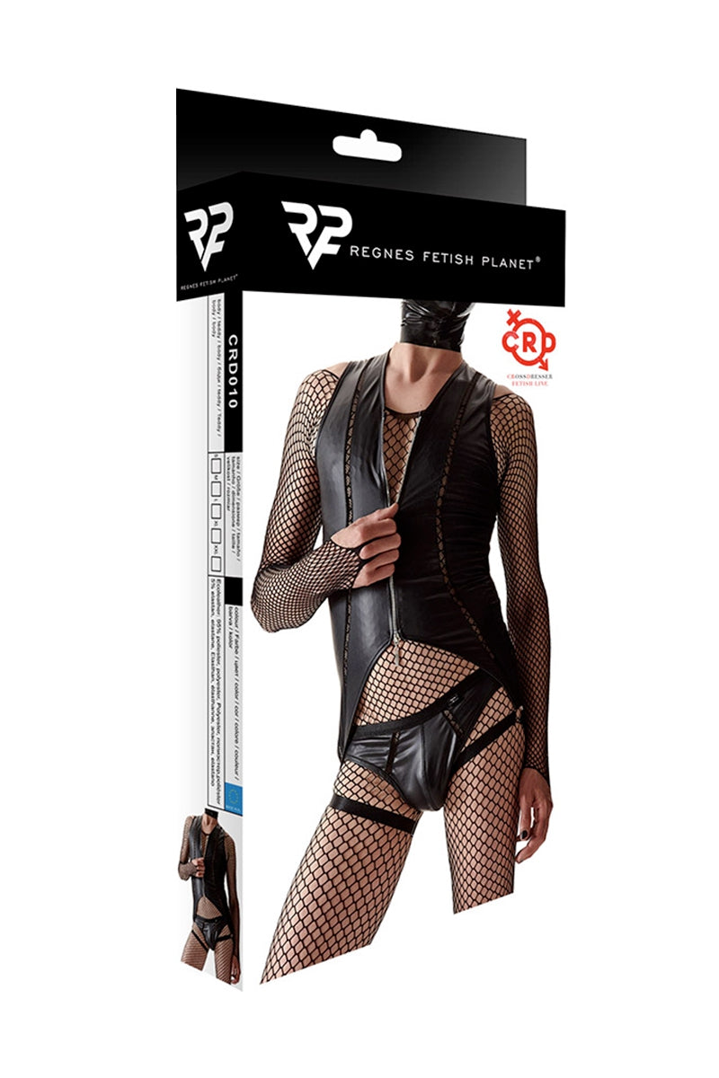 Body homme wetlook à zip ouvrant Cross Dresser Regnes