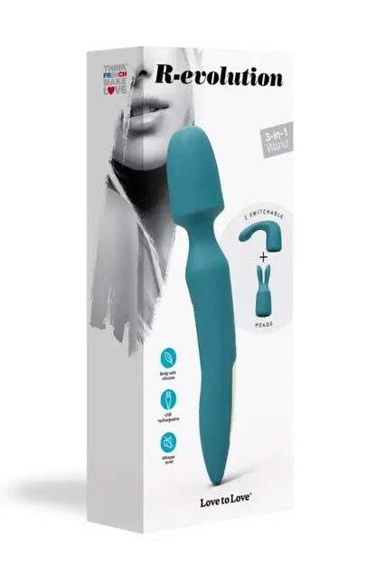 Baguette massante wand  avec têtes interchangeables. Stimulateur clitoridien R-Evolution