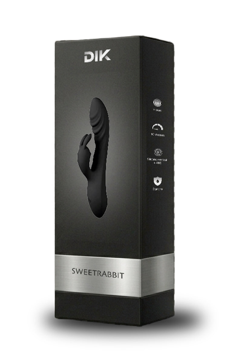 Vibromasseur rabbit à tige ondulée Sweet Rabbit noir DIK