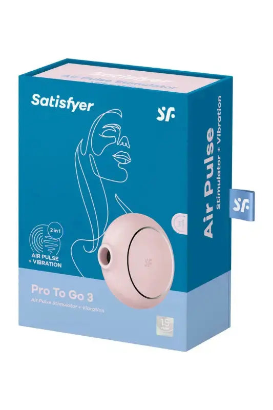 Stimulateur clitoridien Satisfyer Pro To Go 3 rose, avec fonctions d'ondes de pression et de vibration.