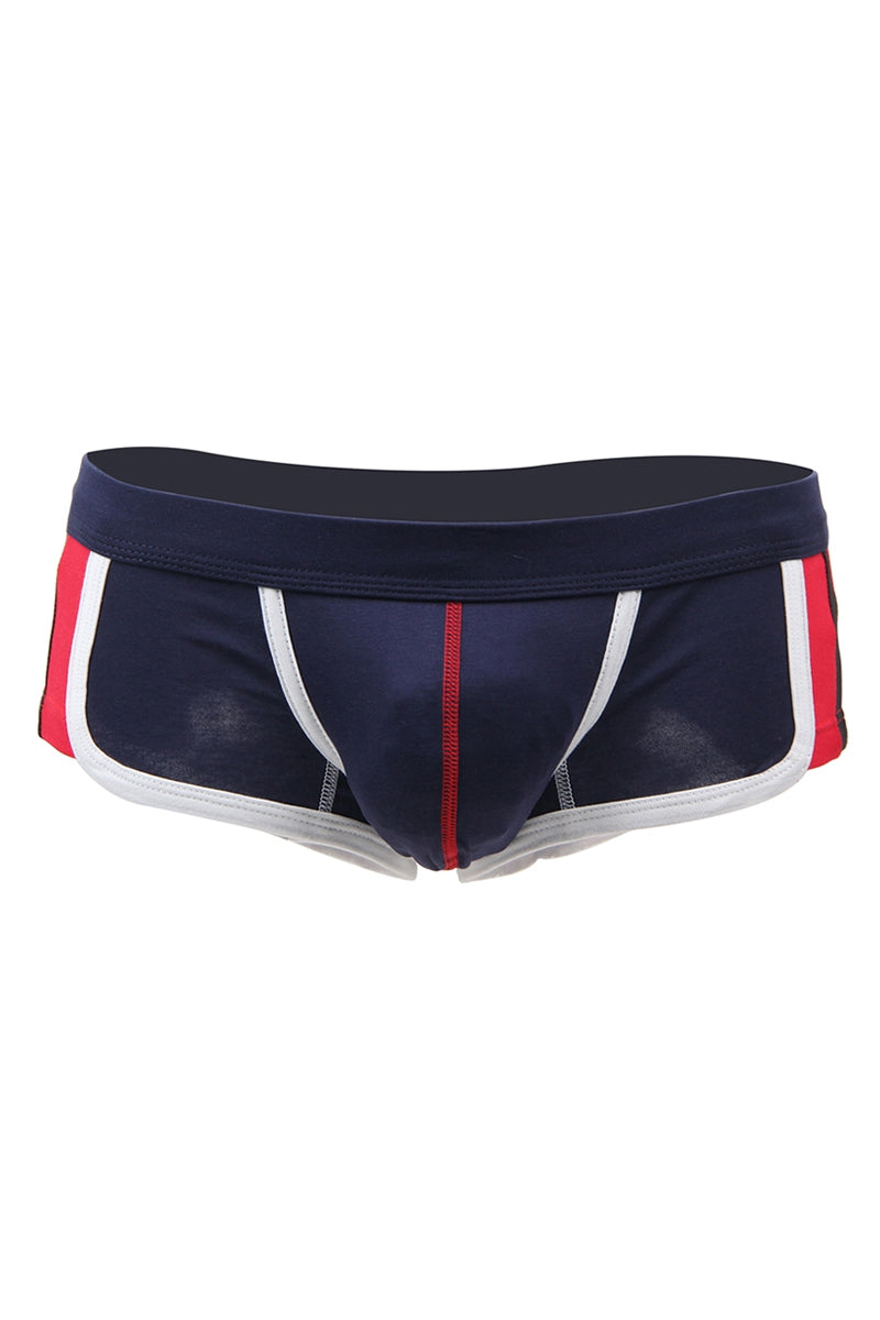 Mini boxer homme tissu épais bleu à liserés Paris Hollywood
